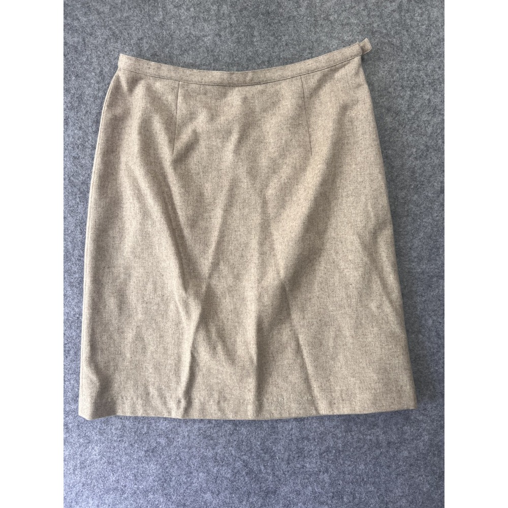 Wanko WDWWK0807316 Pencil Skirt 38 Tan Wool Blend‎ Minimalist Office Wear